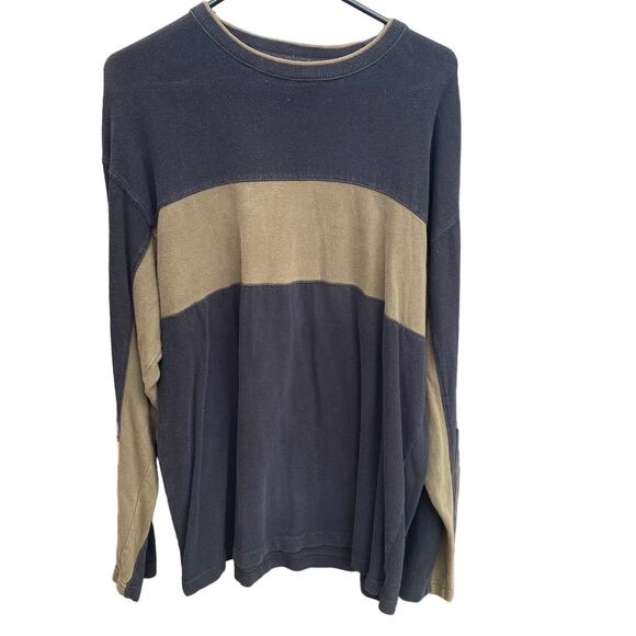 Sonoma Jean Company black khaki striped sweatshirt Size XL - Picture 1 of 4